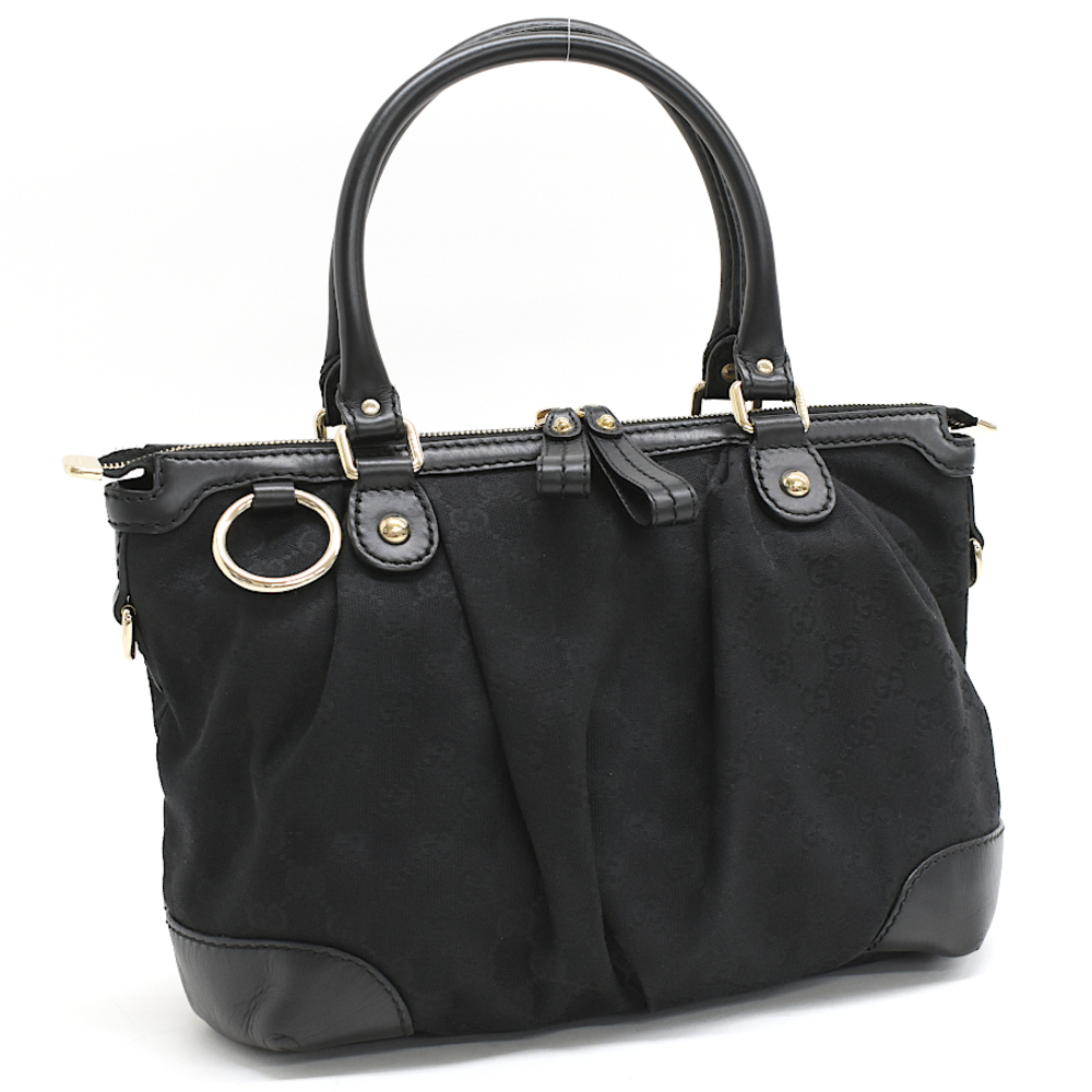 Gucci Sukey Handbag GG Canvas Black